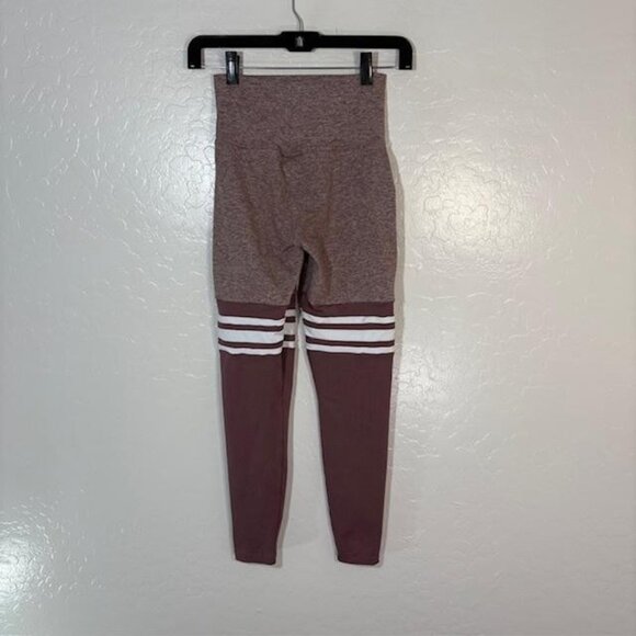 Bombshell Sportswear Leggings Womens Small Mauve Thigh-High Sock Stripe Made USA - Picture 5 of 10